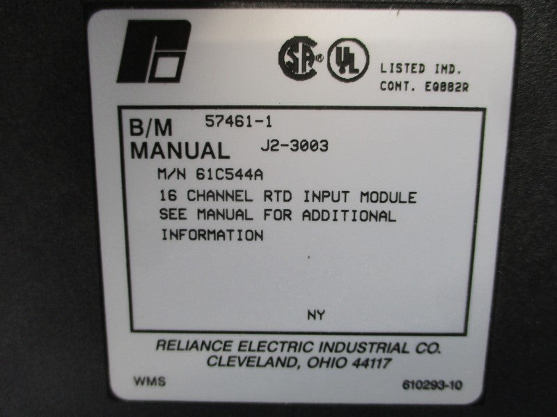 RELIANCE ELECTRIC 57461-1 61C544A UNMP