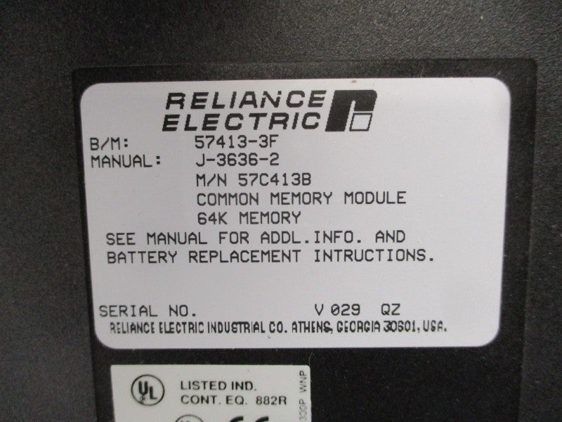 RELIANCE ELECTRIC 57413-3F 57C413B UNMP