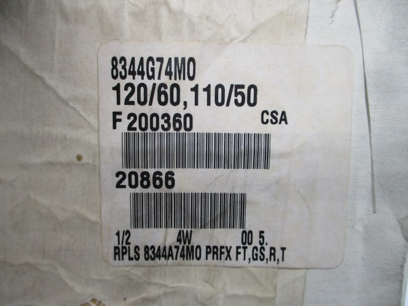 ASCO 8344G74MO 110/120V 10-150PSI 1/2" NSMP