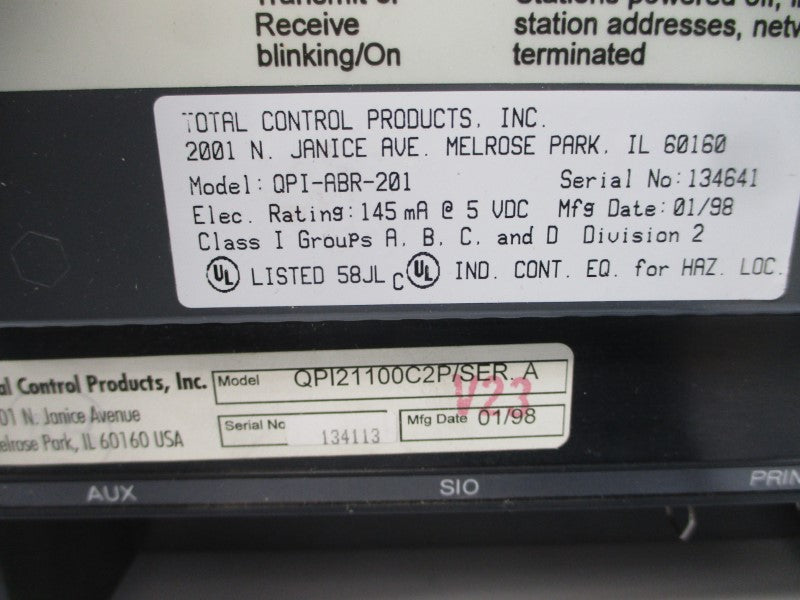 TOTAL CONTROL QPI-ABR-201 QPI21100C2P SER. A 5VDC NSNP