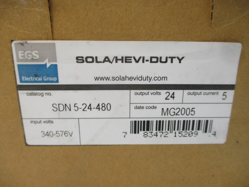 SOLA HEVI-DUTY SDN5-24-480 24VDC 5A NSMP