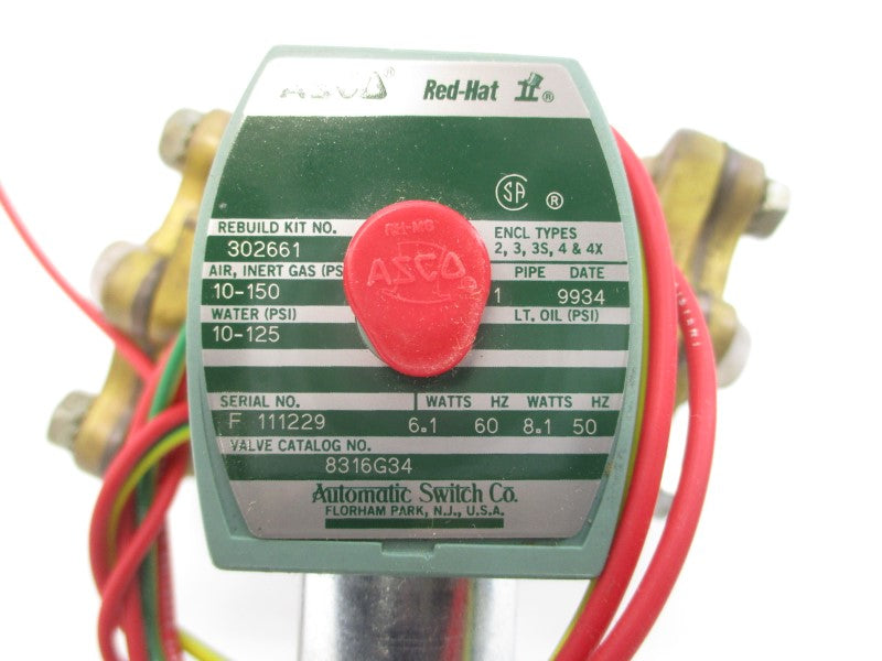 ASCO 8316G34 110/120V 10-150PSI 1" NSMP