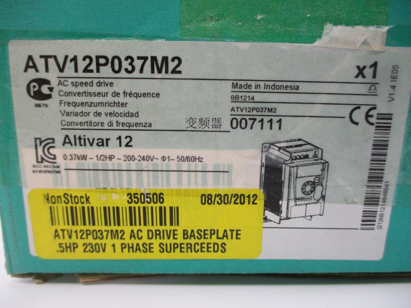 SCHNEIDER ELECTRIC ATV12P037M2 200-240VAC 5.9/2.4A NSMP