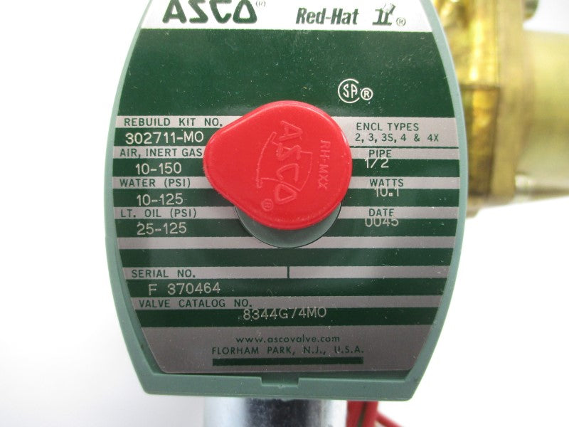 ASCO 8344G74M0 110/120V 10-150PSI 1/2" NSMP
