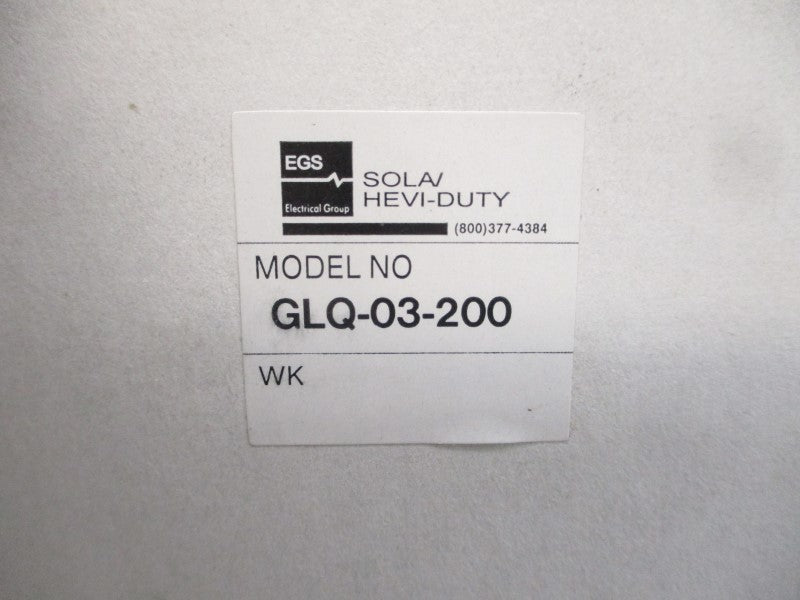 SOLA HEVI-DUTY GLQ-03-200 200-240V 5.2A NSMP