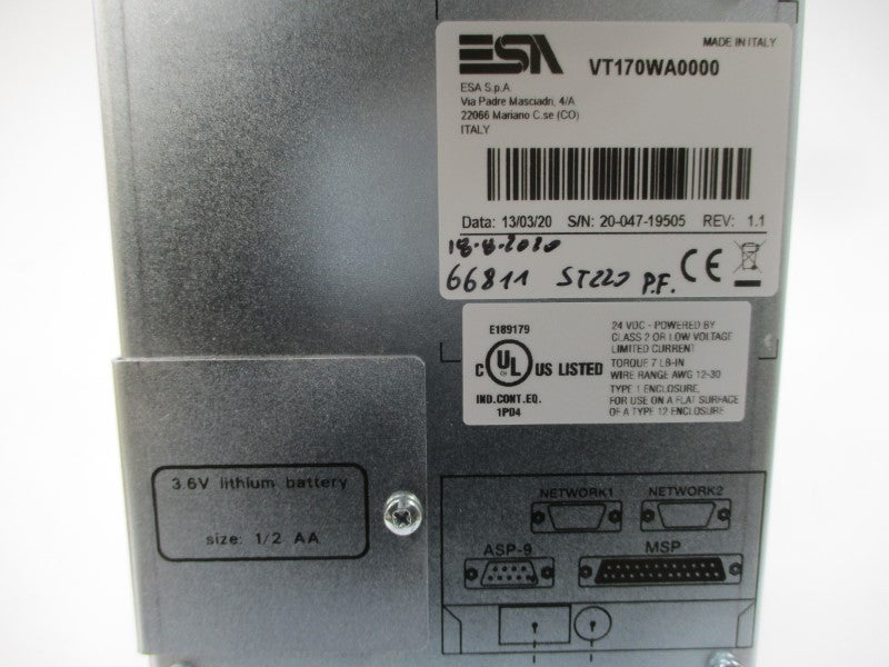 ESA VT170WA0000 24VDC NSMP