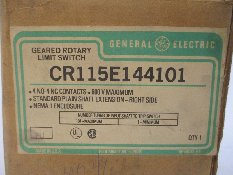 GENERAL ELECTRIC CR115E144101 600VAC 0.25-0.1A NSMP