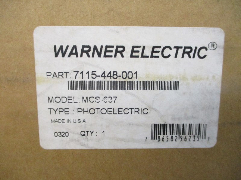 WARNER ELECTRIC 7115-448-001 MCS-637 22-28VDC 0.25A NSMP