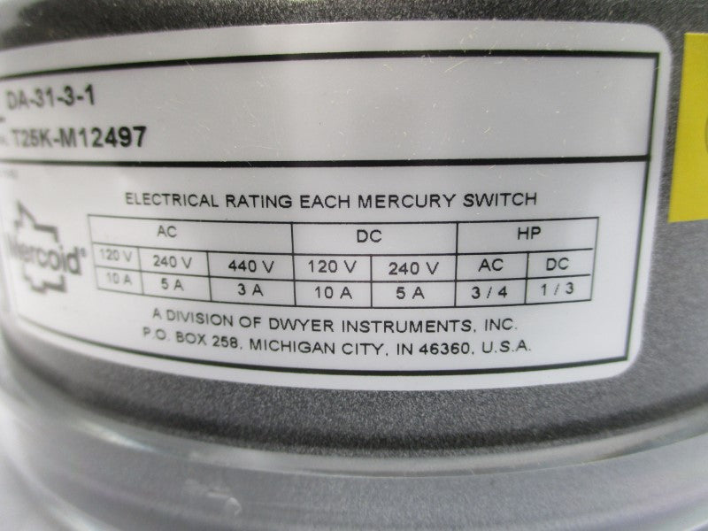 MERCOID DA-31-3-1 440VAC 10A 15PSI NSMP