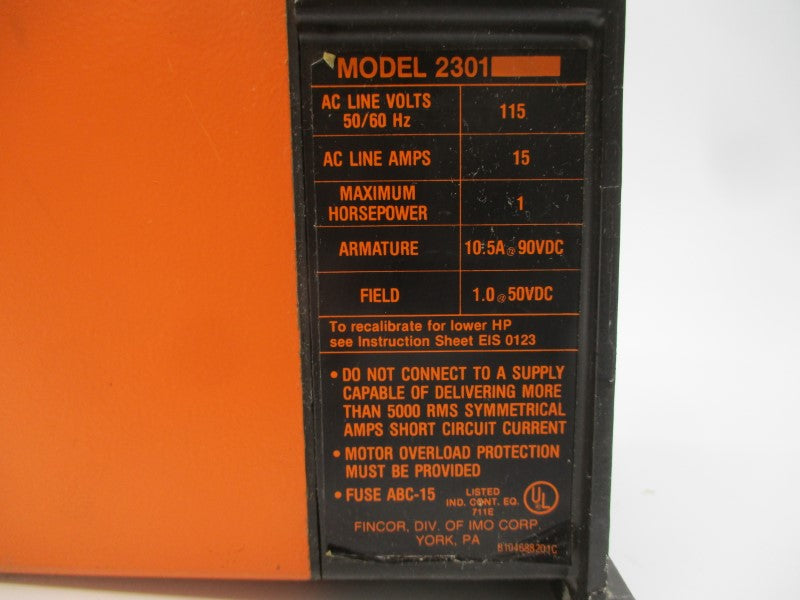 FINCOR 2301 2300 115VAC 15A UNMP