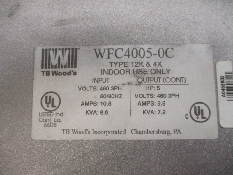 TB WOODS WFC4005-0C 460VAC 10.8A UNMP