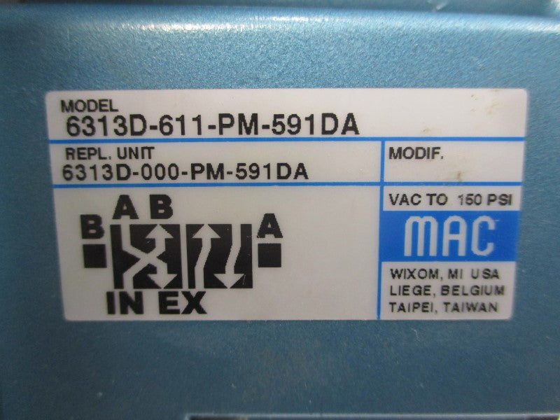 MAC 6313D-611-PM-591DA 24VDC 25-150PSI NSNP