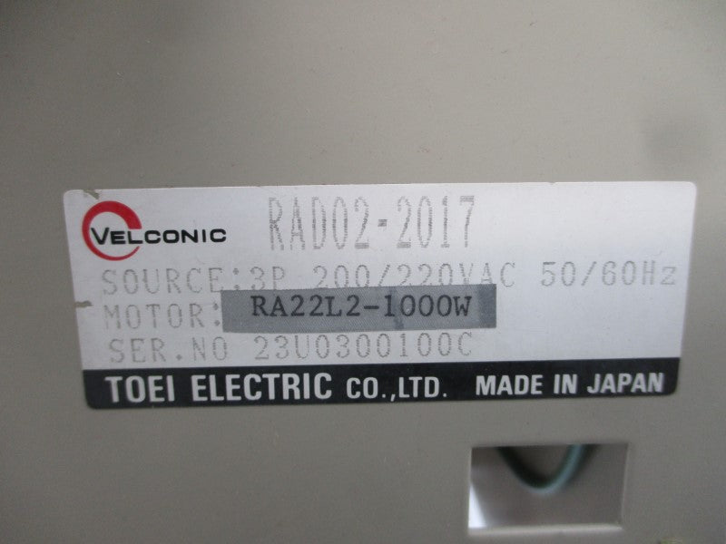 TOEI ELECTRIC VELCONIC RAD02-2017 200/220VAC UNMP