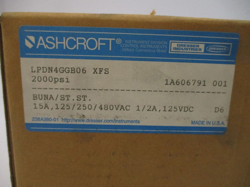 ASHCROFT LPDN4GGB06 480VAC 15A 2000PSI NSMP