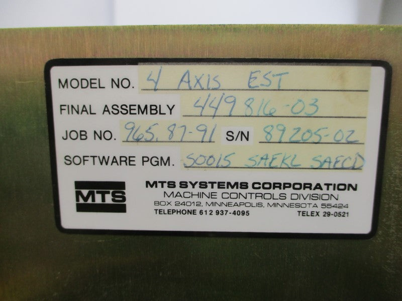 MTS 449816-03 4AXISEST UNMP