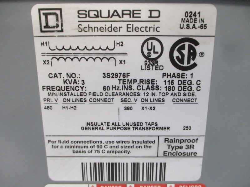SQUARE D 3S2976F 480V NSNP