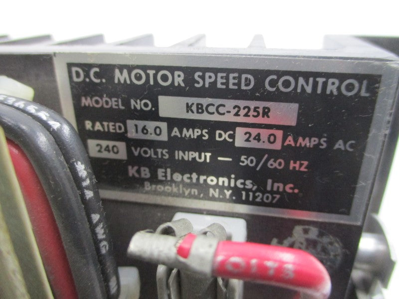 KB ELECTRONICS KBCC-225R 240V 16.0/24.0A UNMP