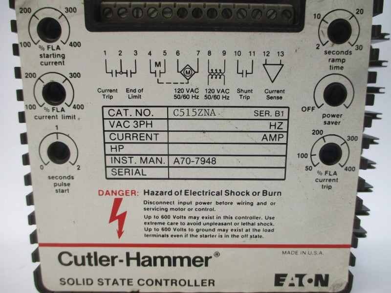 CUTLER HAMMER C515ZNA SER. B1 120VAC 400A UNMP