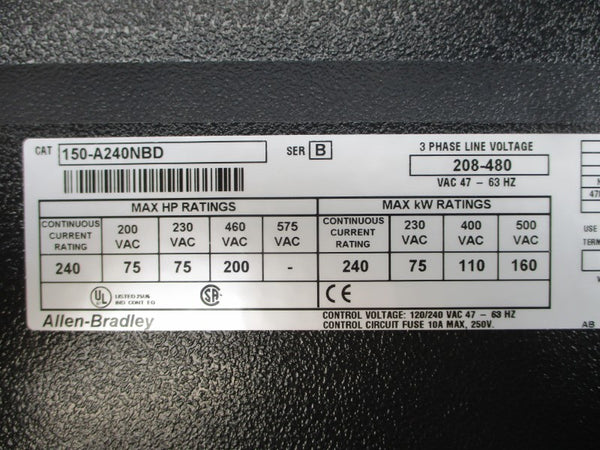 ALLEN BRADLEY 150-A240NBD SER. B 208-480VAC 10A NSNP