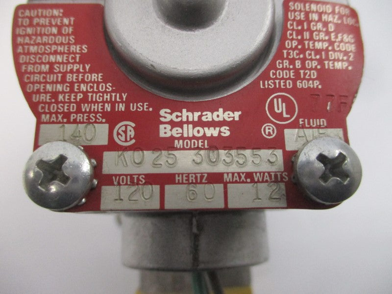 SCHRADER BELLOWS L7053360253 K025303553 110/120V 140PSI UNMP