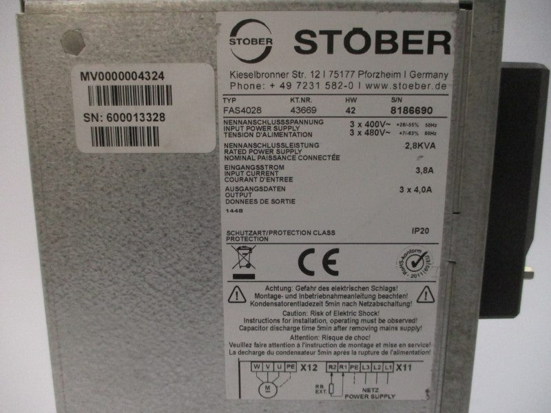 STOBER FAS4028 400/480V 3.8A UNMP