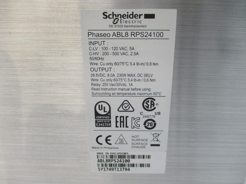 SCHNEIDER ELECTRIC ABL8RPS24100 100-120VAC 5A NSMP
