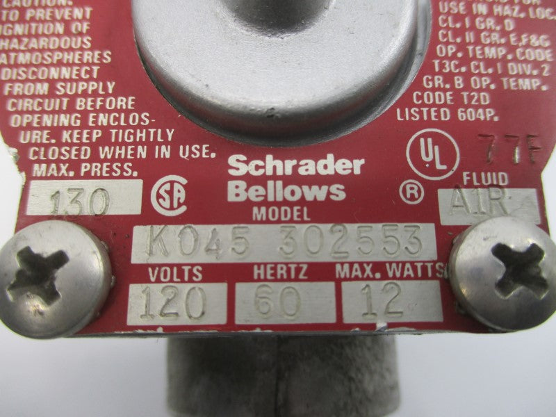 SCHRADER BELLOWS L645-33-604 K045302553 120V UNMP