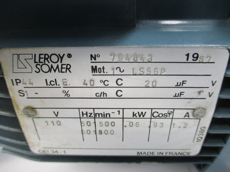 LEROY SOMER MEVA0CG 7R4843 110V 1.2A NSNP