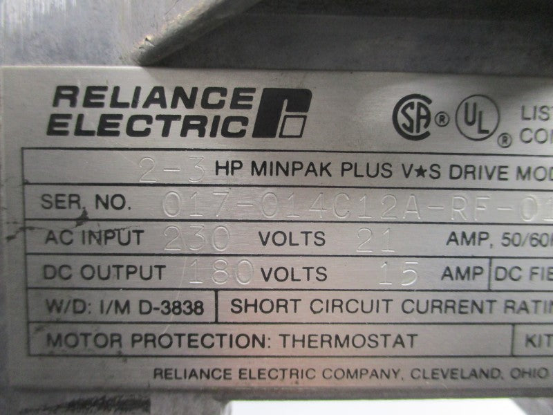 RELIANCE ELECTRIC 14C12 230VAC 21A (AS PICTURED) UNMP