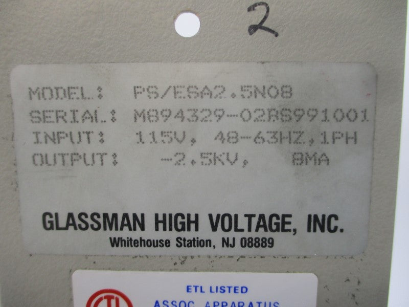 GLASSMAN ESA2.5N08B PS/ESA2.5N08 115V UNMP
