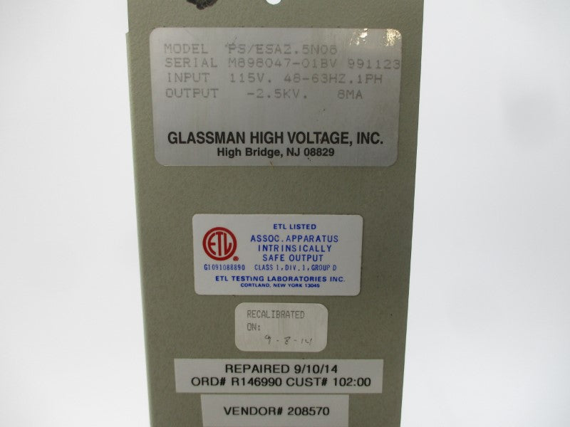 GLASSMAN ESA2.5NO8B PS/ESA2.5N06 115V REMAN