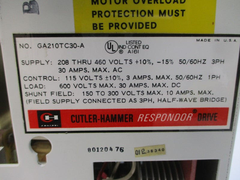 CUTLER HAMMER GA210TC30-A 208-460VAC 30A (AS PICTURED) UNMP