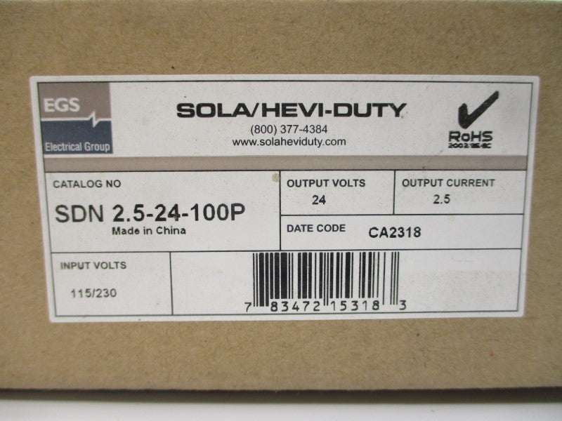 SOLA HEVI-DUTY SDN2.5-24-100P 24VDC 2.5A NSMP