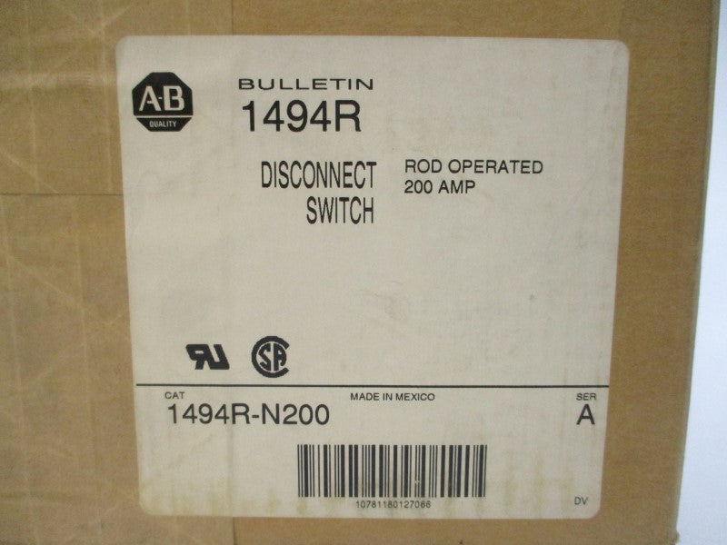 ALLEN BRADLEY 1494R-N200 SER. A 575V 200A (BR/WH) NSMP