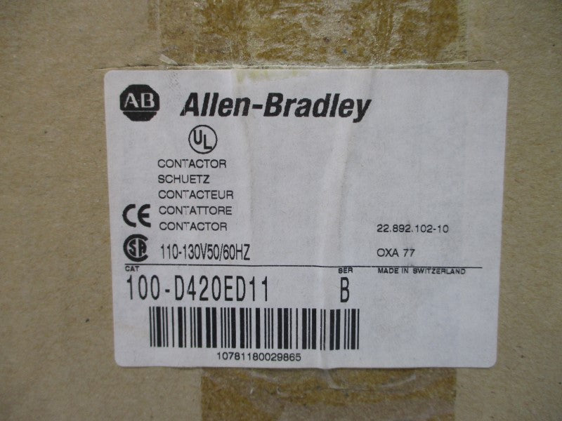 ALLEN BRADLEY 100-D420ED11 SER. B 110-130V 420A (BR/WH) NSMP
