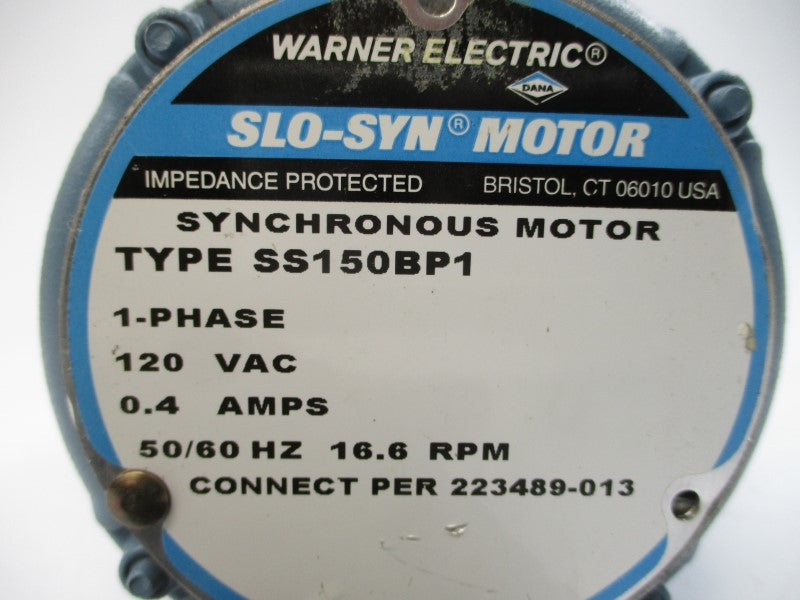 WARNER ELECTRIC SS150BP1 120VAC 0.4A UNMP