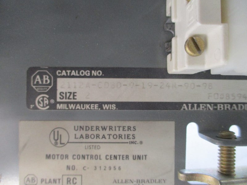 ALLEN BRADLEY 2112A-CDB0-9-19-24R-90-98 SER. A 480V (AS PICTURED) NSNP