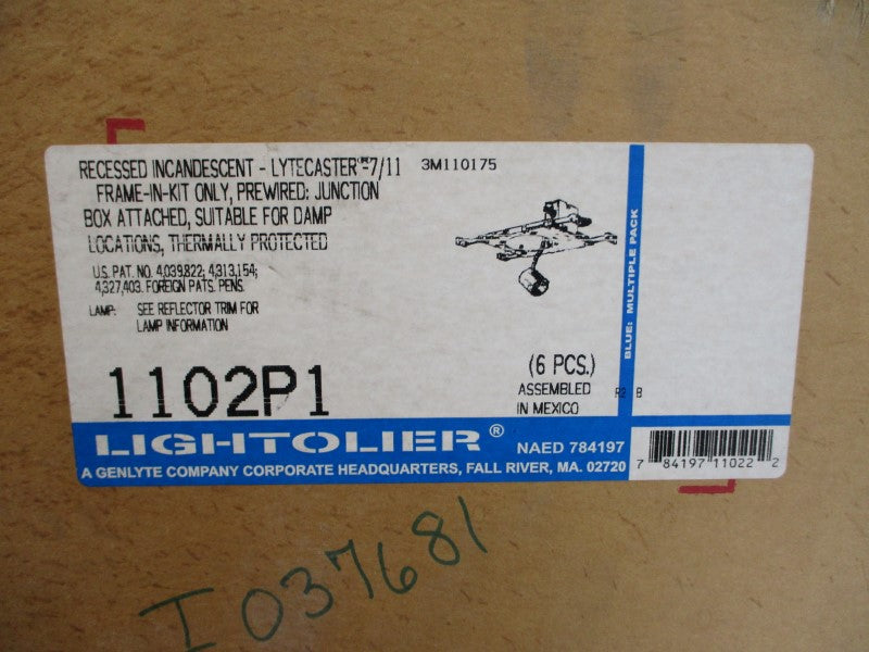 LIGHTOLIER 1102P1 (PKG OF 6) NSMP