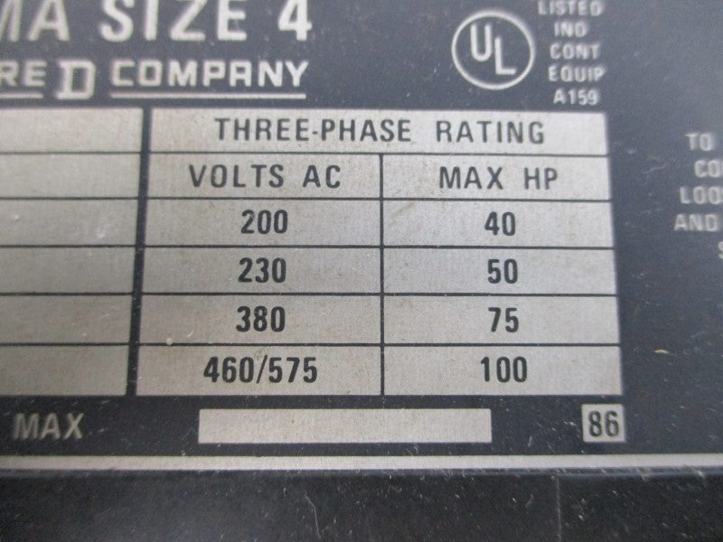 SQUARE D 8536SF01V02S SER. A 110/120V UNMP