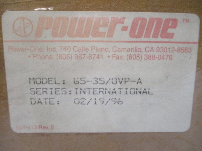 POWER-ONE G5-35/OVP-A 230/240VAC 4.0/2.0A NSMP