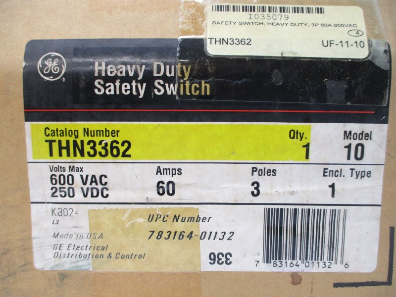 GENERAL ELECTRIC THN3362 600VAC 60A NSMP