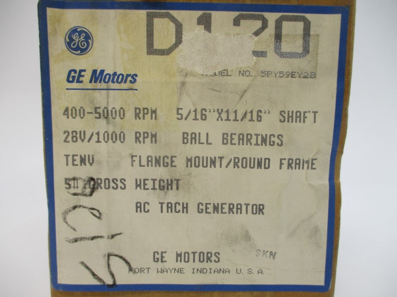 GENERAL ELECTRIC 5PY59EY2B D120 28VAC NSMP