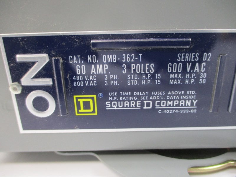 SQUARE D QMB362T SER. D2 600VAC 60A NSMP