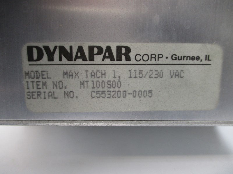 DYNAPAR MT100S00 MAX TACH 1 115/230VAC NSMP