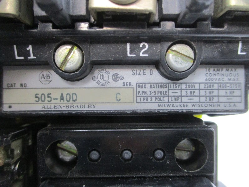 ALLEN BRADLEY 505-AOD SER. C 110/115-120V (AS PICTURED) NSNP