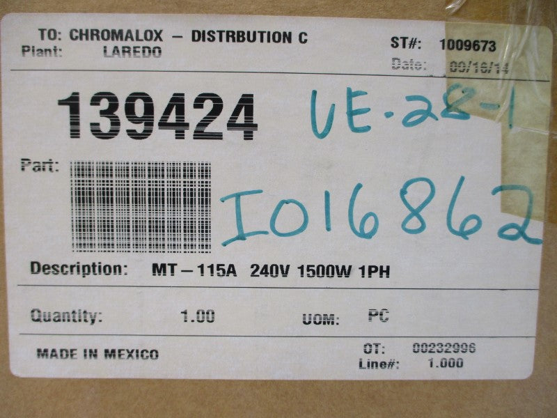 CHROMALOX MT-115A 019145010 240V NSMP