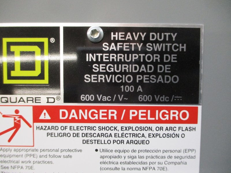 SQUARE D HU363AWK SER. F06 600VAC 100A NSMP