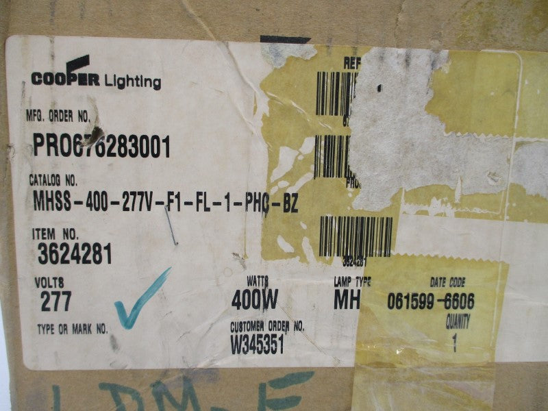 COOPER LIGHTING MHSS-400-277V-F1-FL-1-PHC-BZ 277V 1.75A NSMP