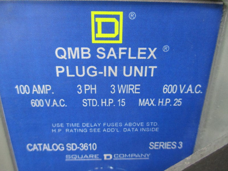 SQUARE D SD-3610 SER. 3 600VAC 100A UNMP