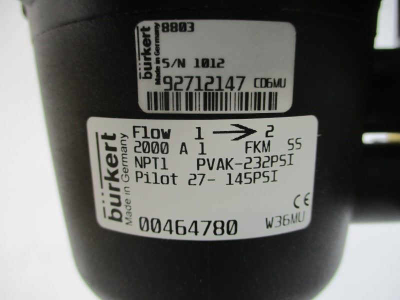 BURKERT 92712147 8803 120V 2000A 27-145PSI NSMP